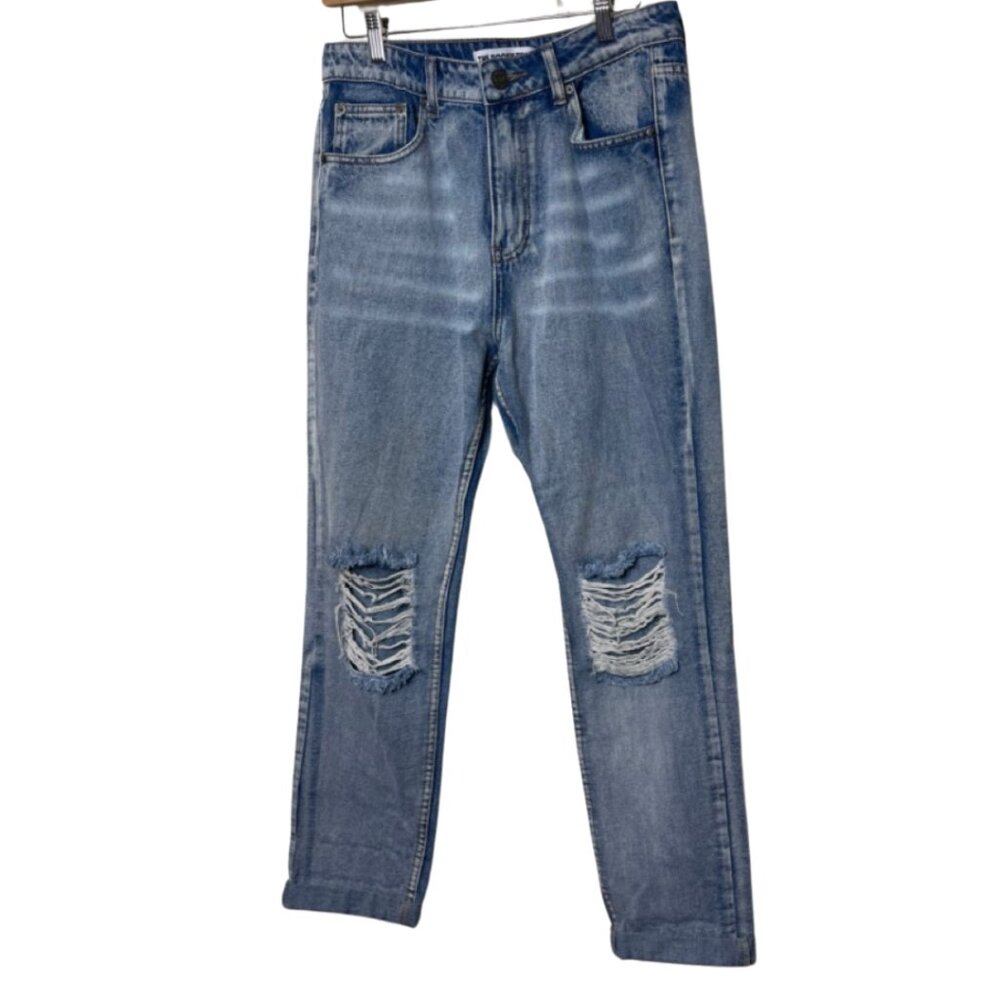 THE ROCKN REV | Women's Casual Light Wash Distressed Jeans | Size 12 - Picture 5 of 13